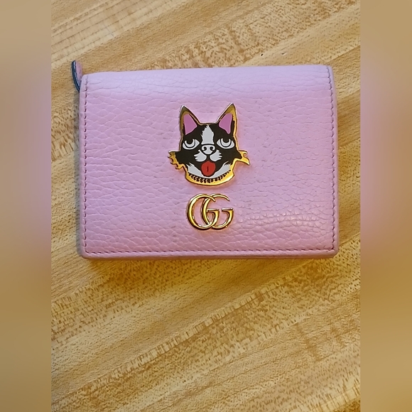 Gucci EUC Limited Edition "Bosco The Cat" Pink Wallet - Picture 2 of 10